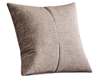 Beige Linen Throw Cushion